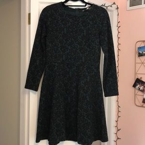 Loft emerald and black dress